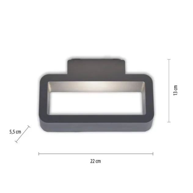 LED-Außenwandleuchte, anthrazit, beidseitig beleuchtet, warmweiß, IP44