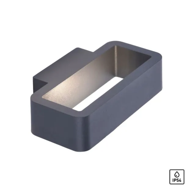 LED-Außenwandleuchte, anthrazit, beidseitig beleuchtet, warmweiß, IP44
