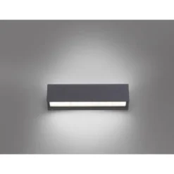 LED Außenwandleuchte, anthrazitfarben, spritzwassergeschützt, warmweiß