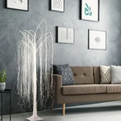 LED Baum, weiß, Weidenoptik, warmweißes Licht, spritzwassergeschützt