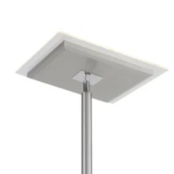 LED Deckenfluter, Leseleuchte, Fernbedienung, dimmbar, stahlfarben