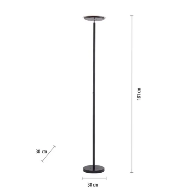 LED-Deckenfluter, schwarz, verstellbaren Fluterkopf, Stehlampe