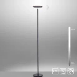 LED-Deckenfluter, schwarz, verstellbaren Fluterkopf, Stehlampe
