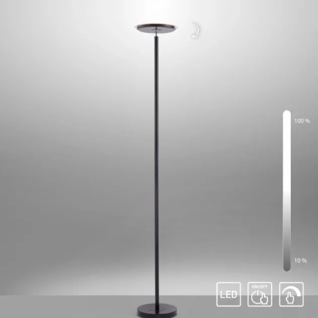 LED-Deckenfluter, schwarz, verstellbaren Fluterkopf, Stehlampe