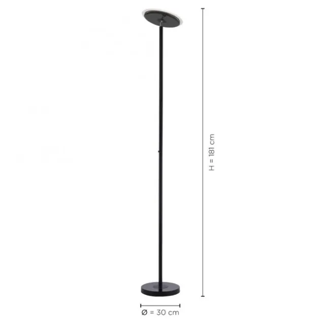 LED-Deckenfluter, schwarz, verstellbaren Fluterkopf, Stehlampe
