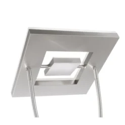 LED-Deckenfluter, stahlfarben, flexible Leseleuchte, warmweißes Licht