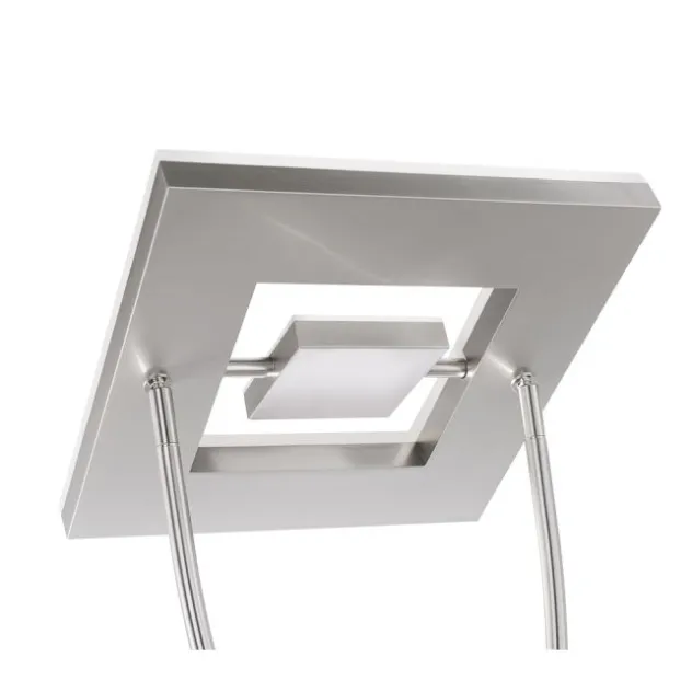 LED-Deckenfluter, stahlfarben, flexible Leseleuchte, warmweißes Licht