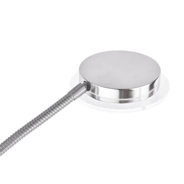 LED-Deckenfluter, stahlfarben, flexibler Lesearm, dimmbar, modern, Büro