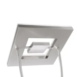 LED-Deckenfluter, stahlfarben, mit Leseleuchte, dimmbar, modern, design