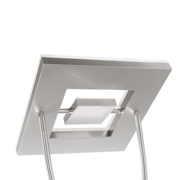 LED-Deckenfluter, stahlfarben, mit Leseleuchte, dimmbar, modern, design