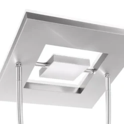LED-Deckenfluter, stahlfarben, mit Leseleuchte, dimmbar, modern, design