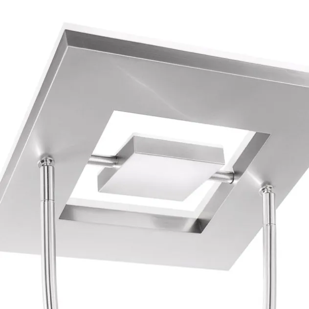 LED-Deckenfluter, stahlfarben, mit Leseleuchte, dimmbar, modern, design