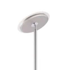 LED-Deckenfluter, stahlfarben, rund, warmweißer Lichtfarbe, Touchdimmer