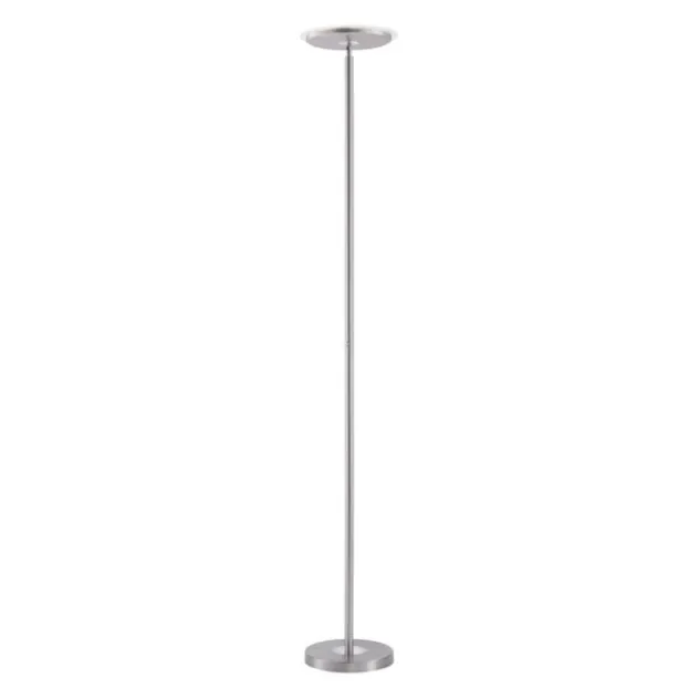 LED-Deckenfluter, stahlfarben, rund, warmweißer Lichtfarbe, Touchdimmer
