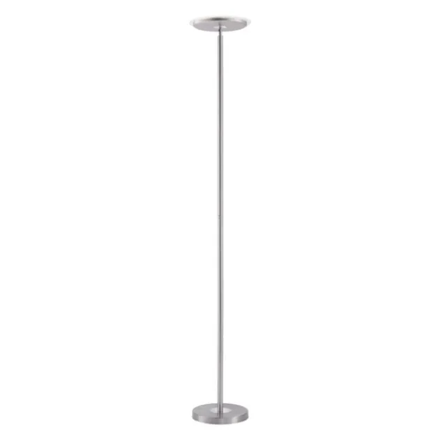 LED-Deckenfluter, stahlfarben, rund, warmweißer Lichtfarbe, Touchdimmer