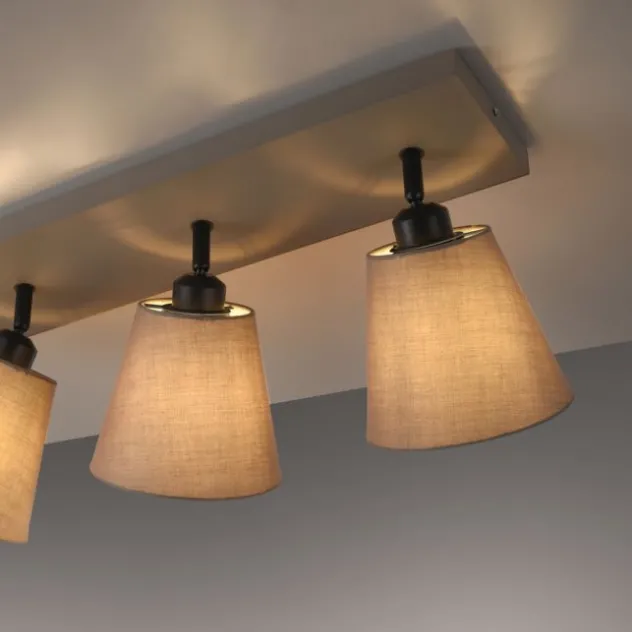 LED Deckenlampe 3 flammig Farbe rechteckig taube drehbar Stoffschirm