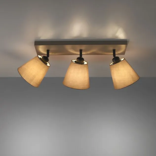 LED Deckenlampe 3 flammig Farbe rechteckig taube drehbar Stoffschirm