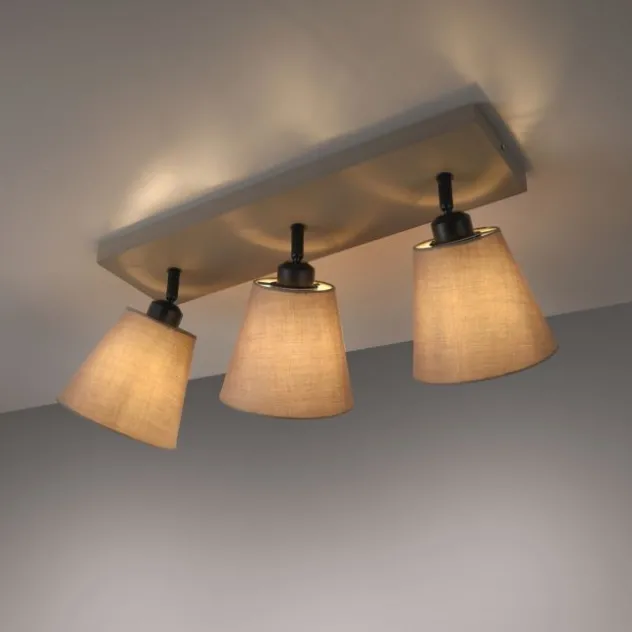 LED Deckenlampe 3 flammig Farbe rechteckig taube drehbar Stoffschirm