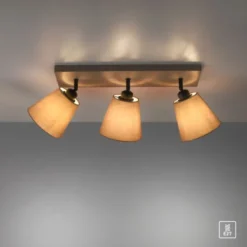 LED Deckenlampe 3 flammig Farbe rechteckig taube drehbar Stoffschirm