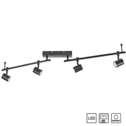 LED Deckenlampe 4 flammig mit LED Board schwarz drehbar Memoryfunktion