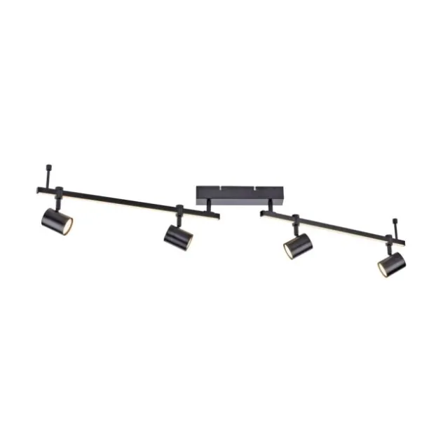 LED Deckenlampe 4 flammig mit LED Board schwarz drehbar Memoryfunktion
