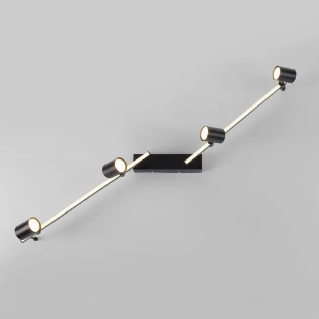 LED Deckenlampe 4 flammig mit LED Board schwarz drehbar Memoryfunktion