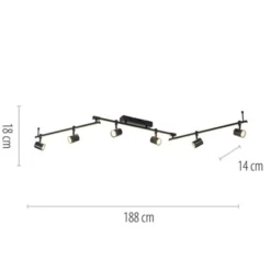 LED Deckenlampe 6 flammig mit LED Board schwarz drehbar Memoryfunktion