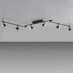 LED Deckenlampe 6 flammig mit LED Board schwarz drehbar Memoryfunktion