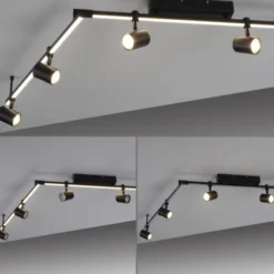 LED Deckenlampe 6 flammig mit LED Board schwarz drehbar Memoryfunktion