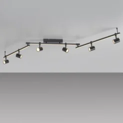 LED Deckenlampe 6 flammig mit LED Board schwarz drehbar Memoryfunktion