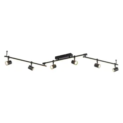 LED Deckenlampe 6 flammig mit LED Board schwarz drehbar Memoryfunktion