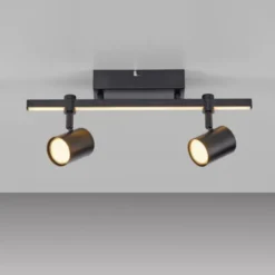 LED Deckenlampe 2 flammig mit LED Board schwarz drehbar Memoryfunktion