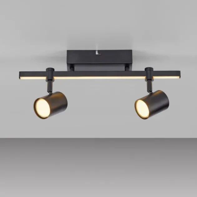 LED Deckenlampe 2 flammig mit LED Board schwarz drehbar Memoryfunktion