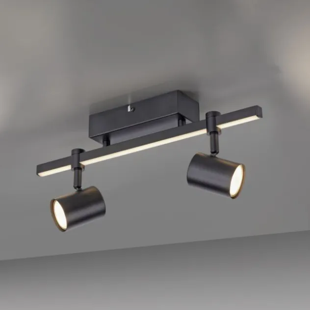 LED Deckenlampe 2 flammig mit LED Board schwarz drehbar Memoryfunktion