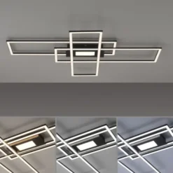 LED Deckenlampe schwarz 99x29cm rechteckig dimmbar Downlight+Sidelight