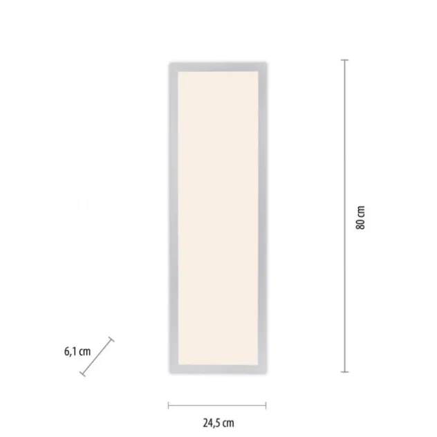LED Deckenlampe silberfarbig energiesparend rechteckig 80x25 cm warmweiß