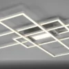 LED Deckenlampe silberfarbig 99x29cm rechteckig dimmbar Downlight+Sidelight