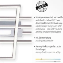LED Deckenlampe silberfarbig 99x29cm rechteckig dimmbar Downlight+Sidelight