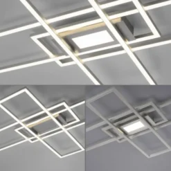 LED Deckenlampe silberfarbig 99x29cm rechteckig dimmbar Downlight+Sidelight