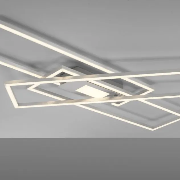 LED Deckenlampe silberfarbig 99x29cm rechteckig dimmbar Downlight+Sidelight
