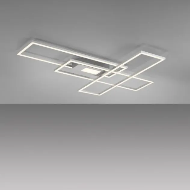 LED Deckenlampe silberfarbig 99x29cm rechteckig dimmbar Downlight+Sidelight