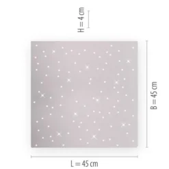 LED Deckenlampe, stahlfarben, quadratisch, Sternenhimmel-Optik, 45x45cm