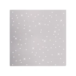 LED Deckenlampe, stahlfarben, quadratisch, Sternenhimmel-Optik, 45x45cm