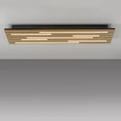 LED Deckenleuchte AKUSTIK, Holz-natur, Panel, rechteckig