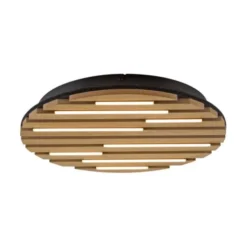 LED Deckenleuchte AKUSTIK, Holz-natur, rund