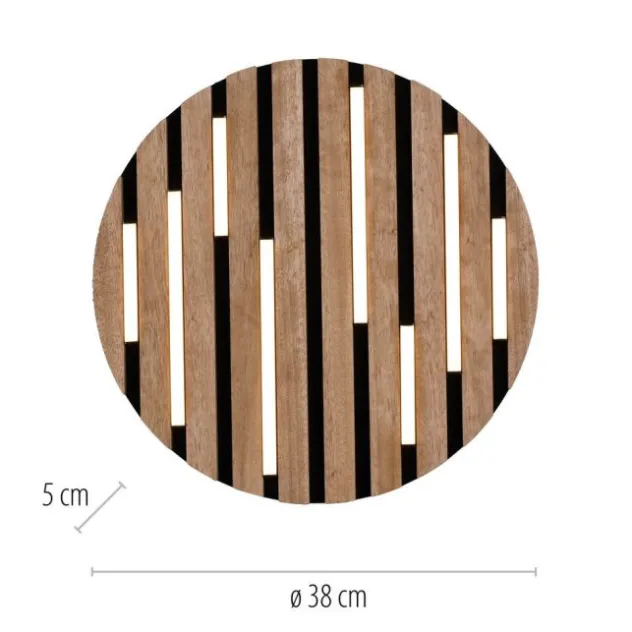 LED Deckenleuchte AKUSTIK, Holz-natur, rund