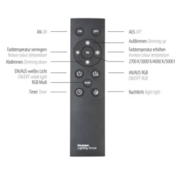 LED-Deckenleuchte, alufarben, Fernbedienung, RGB, CCT, Memory
