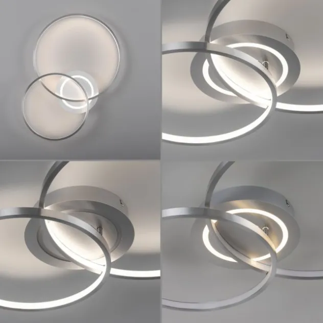 LED Deckenleuchte aluminium drehbar rund Lichtring getrennt schaltbar