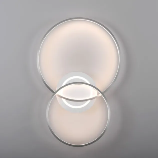 LED Deckenleuchte aluminium drehbar rund Lichtring getrennt schaltbar