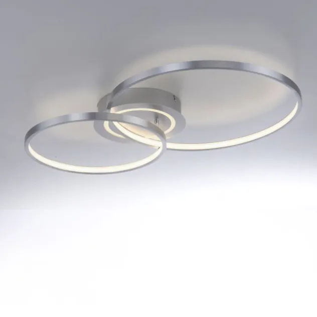 LED Deckenleuchte aluminium drehbar rund Lichtring getrennt schaltbar